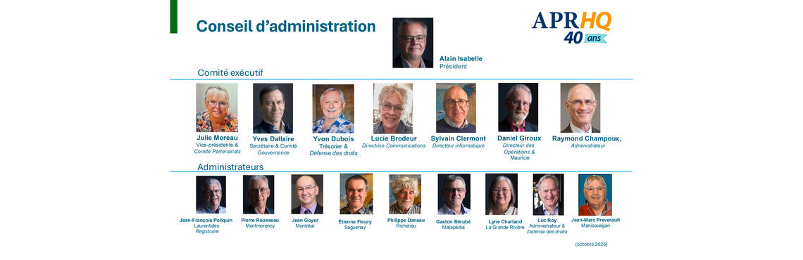 Administration, organigramme et comit&eacute;s